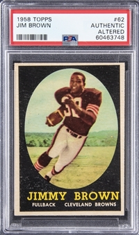 1958 Topps #62 Jim Brown Rookie Card - PSA Authentic